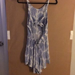 Printed tie-back romper